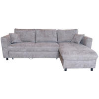 ECKSOFA Braun Flachgewebe  - Schwarz/Braun, KONVENTIONELL, Textil/Metall (252/162cm) - Carryhome