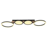 LED-DECKENLEUCHTE 38 W    108,5/30/11 cm  - Dunkelbraun/Opal, Design, Holzwerkstoff/Kunststoff (108,5/30/11cm) - Globo