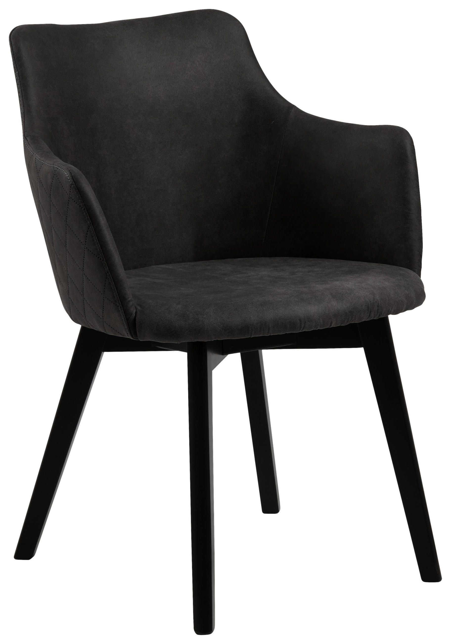 Sessel in Textil Anthrazit, Schwarz