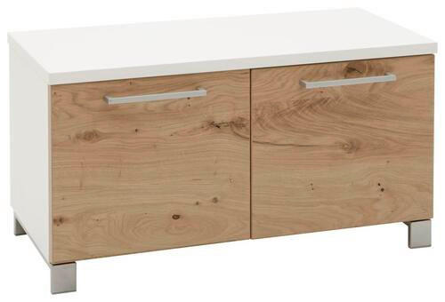 GARDEROBENBANK  in 84/45/40 cm  - Chromfarben/Eichefarben, Design, Holz/Metall (84/45/40cm) - Dieter Knoll