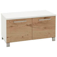 GARDEROBENBANK  in 84/45/40 cm  - Chromfarben/Eichefarben, Design, Holz/Metall (84/45/40cm) - Dieter Knoll