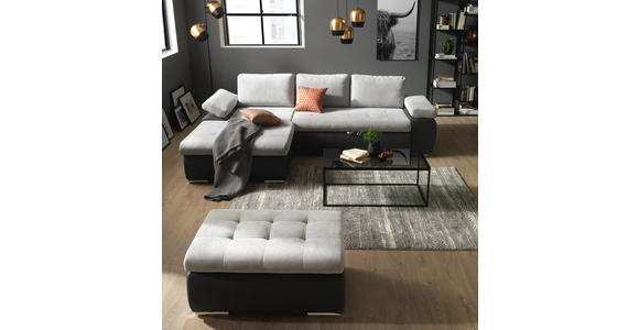 WOHNLANDSCHAFT in Textil Hellgrau, Dunkelgrau - Dunkelgrau/Hellgrau, Design, Kunststoff/Textil (175/271cm) - Xora