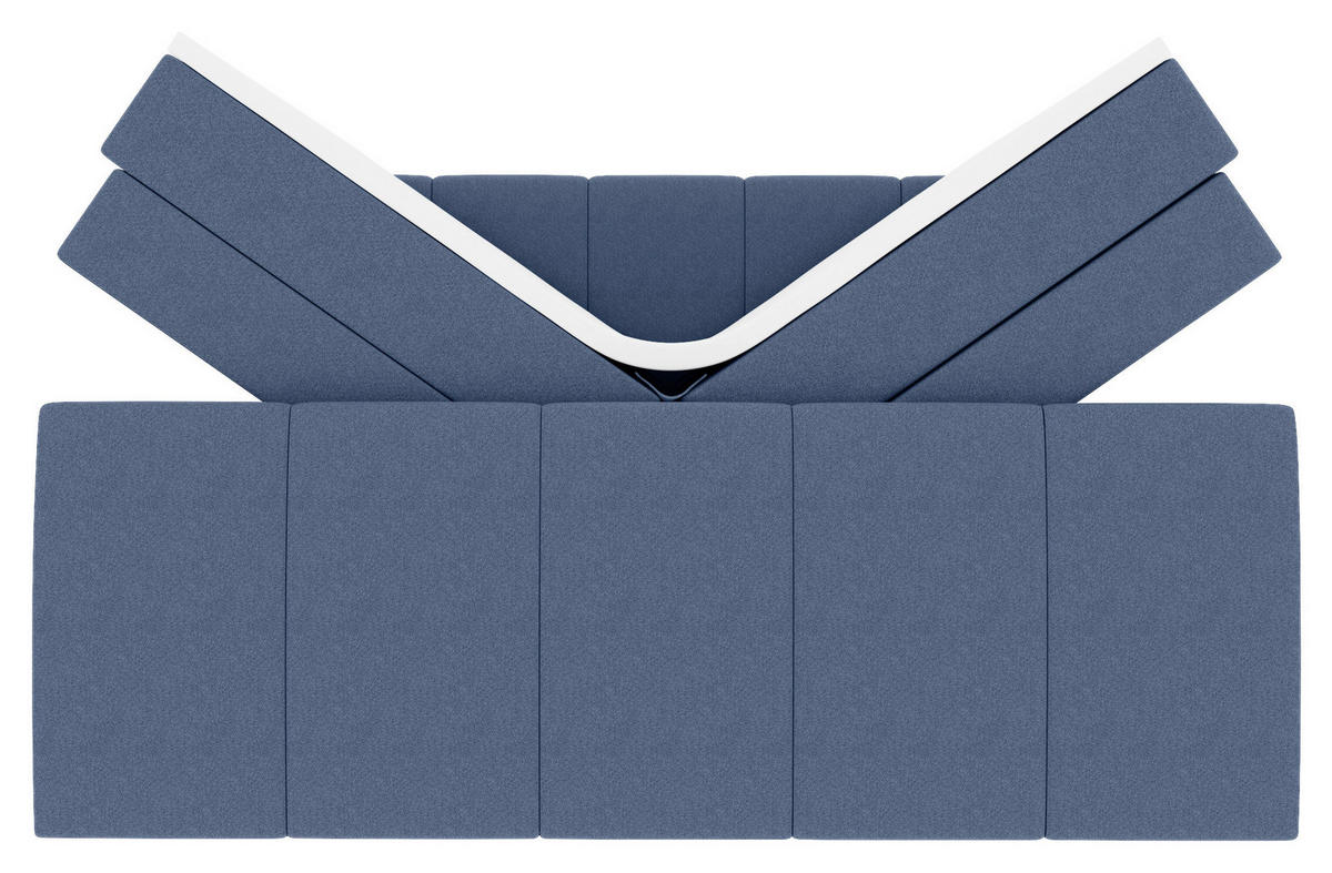BOXSPRINGBETT 180/200 cm  in Blau  - Blau/Schwarz, Konventionell, Kunststoff/Textil (180/200cm) - Carryhome