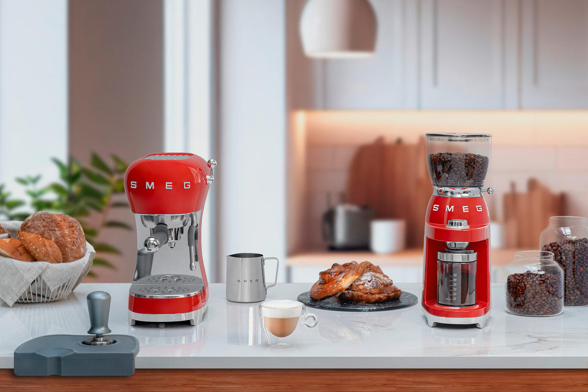 ESPRESSOMASCHINE 50's Style  - Rot, Trend, Metall (33.4/44.3/43.0cm) - SMEG