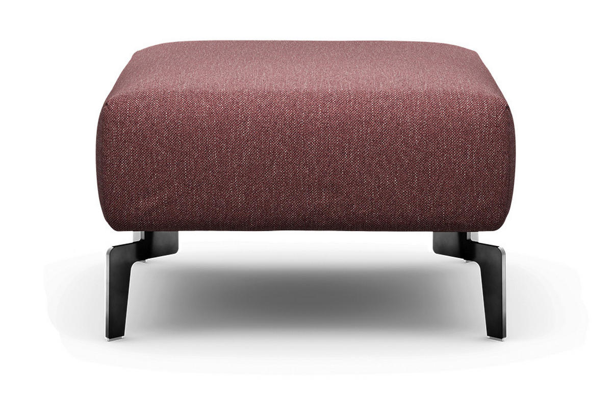 HOCKER in Textil Rot  - Rot/Schwarz, Design, Textil/Metall (70/70/46cm) - SENSOO