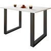 SCHREIBTISCH 160/80/76 cm Schwarz, Weiss  - Weiss/Silberfarben, Design, Holzwerkstoff/Metall (160/80/76cm) - MID.YOU