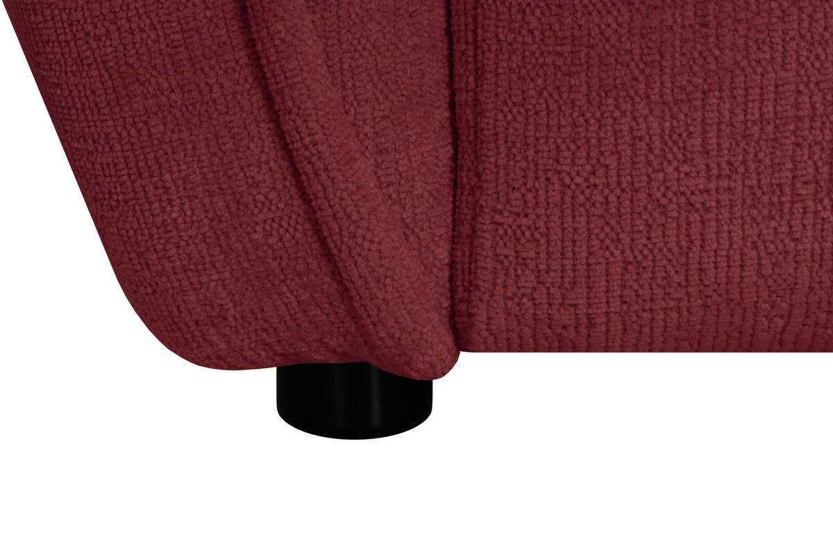 ECKSOFA LIVOLI in Chenille Bordeaux  246/160 cm  - Bordeaux/Schwarz, Design, Textil (246/160cm) - MID.YOU