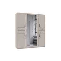 DREHTÜRENSCHRANK 180/208/58 cm,  in Kaschmir, 6-türig  - Kaschmir/Schwarz, Basics, Holzwerkstoff (180/208/58cm) - P & B