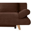 SCHLAFSOFA mit Schlafen auf Sitzhöhe, haustierfreundlicher Bezug Cord Dunkelbraun - Dunkelbraun/Buchefarben, KONVENTIONELL, Holz/Textil (200/75/85cm) - Carryhome