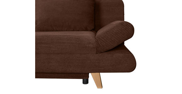 SCHLAFSOFA mit Schlafen auf Sitzhöhe, haustierfreundlicher Bezug Cord Dunkelbraun - Dunkelbraun/Buchefarben, KONVENTIONELL, Holz/Textil (200/75/85cm) - Carryhome