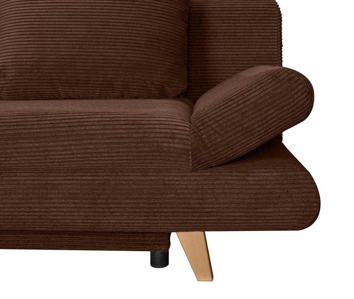 SCHLAFSOFA  mit Schlafen auf Sitzhöhe, haustierfreundlicher Bezug Cord Dunkelbraun  - Dunkelbraun/Buchefarben, KONVENTIONELL, Holz/Textil (200/75/85cm) - Carryhome