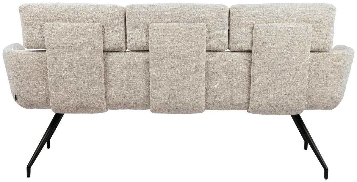 SITZBANK Metall, Textil Schwarz, Beige  - Beige/Schwarz, Design, Textil/Metall (185/91/70cm) - Dieter Knoll