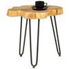 BEISTELLTISCH 40/40/45 cm Akazie vollmassiv Schwarz, Akaziefarben Freiform  - Schwarz/Akaziefarben, Design, Holz/Metall (40/40/45cm) - Landscape