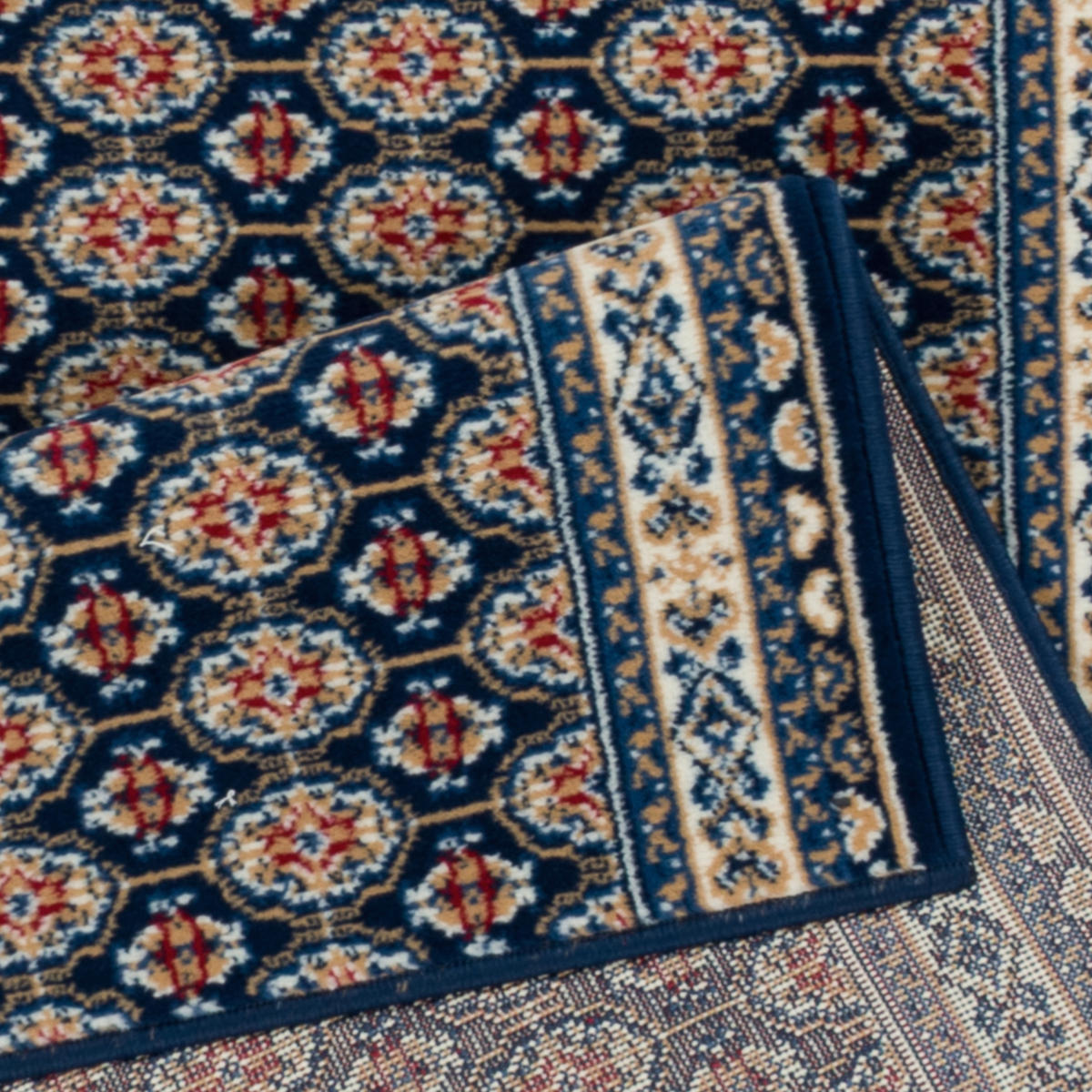 LÄUFER 60/200 cm Shiraz Creme, Dunkelblau, Beige  - Beige/Creme, LIFESTYLE, Textil (60/200cm)