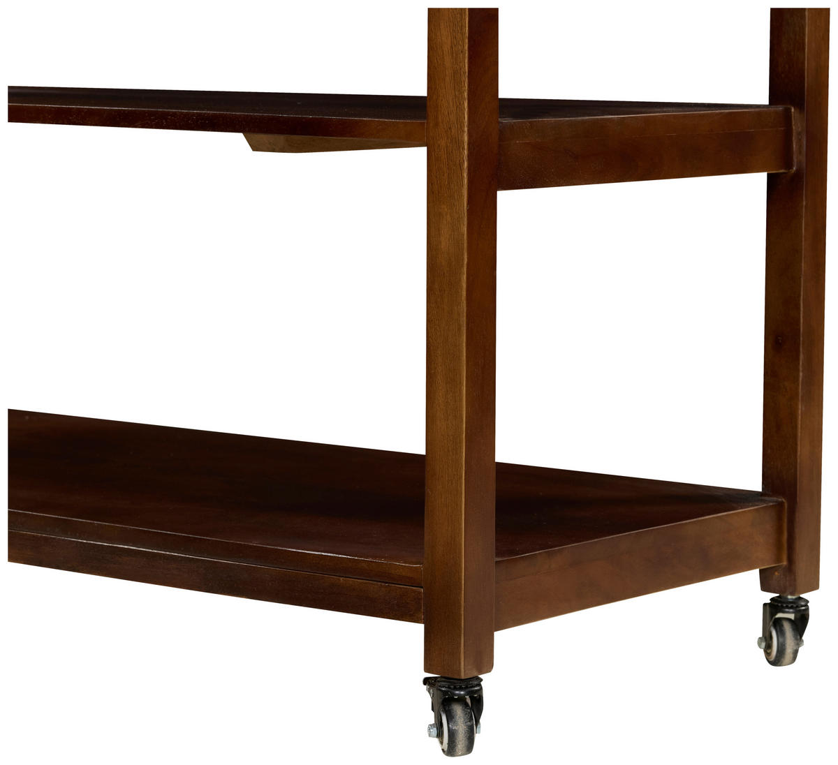 SERVIERWAGEN Mangoholz vollmassiv Walnussfarben  - Walnussfarben, Natur, Holz/Kunststoff (100/90/48cm) - Livetastic