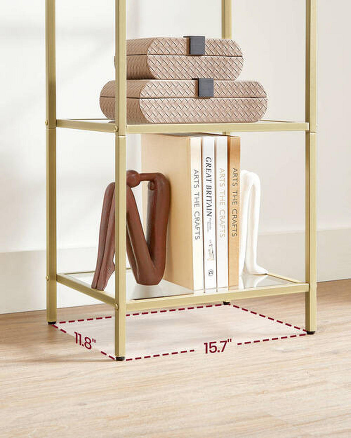 REGAL Goldfarben  - Goldfarben, Trend, Glas/Metall (40/124,5/30cm) - Boxxx