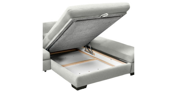 ECKSOFA  in Flachgewebe Weiß  204/341 cm  - Schwarz/Weiß, Design, Textil/Metall (204/341cm) - Xora