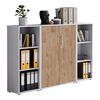 AKTENSCHRANK Grau, Eichefarben  - Eichefarben/Grau, MODERN, Holzwerkstoff (173/114/33cm) - MID.YOU