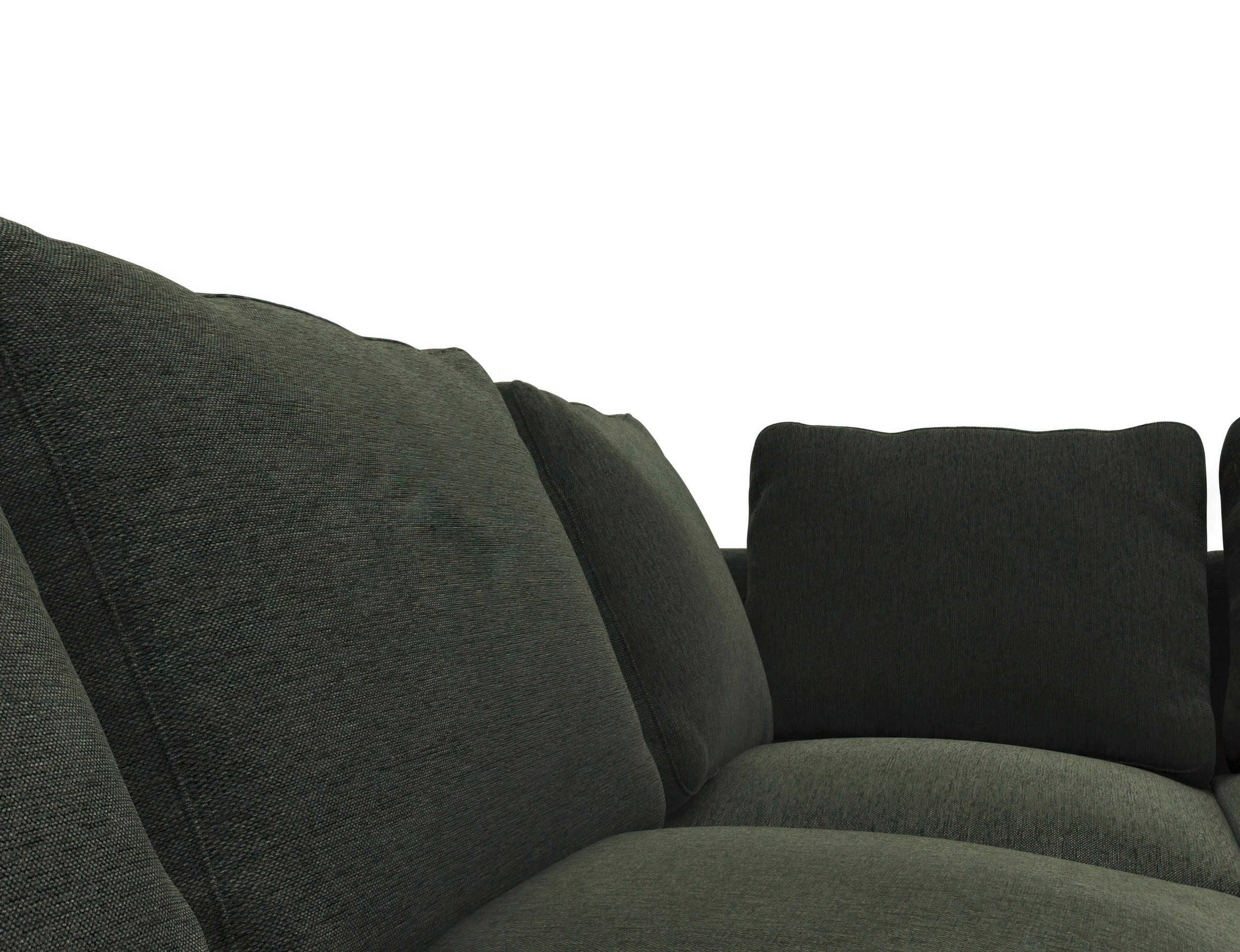 WOHNLANDSCHAFT Waldgrün Webstoff, Flachgewebe - Waldgrün/Schwarz, Design, Textil/Metall (148/376/206cm) - Livetastic