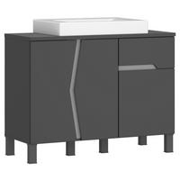 WASCHTISCHKOMBI 100 cm  - Anthrazit/Weiß, MODERN, Keramik/Holzwerkstoff (100cm) - MID.YOU