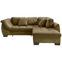 Wohnlandschaft  in Cord Olivgrün  - Schwarz/Olivgrün, Design, Holz/Textil (250/190cm) - MID.YOU