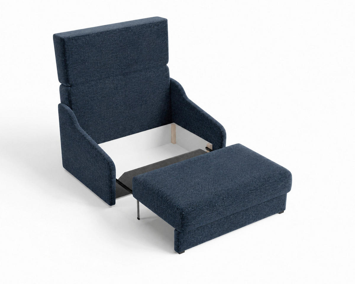 SCHLAFSOFA Dunkelblau  - Schwarz/Dunkelblau, Design, Kunststoff/Textil (136/86/113cm) - MID.YOU