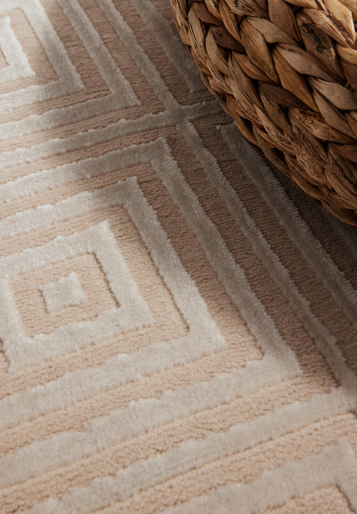 TEPPICH 200/280 cm Perles Creme, Beige rechteckig  - Beige/Creme, Basics, Kunststoff (200/280cm) - Elle Decoration