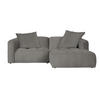 ECKSOFA Hellgrau Flachgewebe  - Hellgrau/Schwarz, LIFESTYLE, Kunststoff/Textil (240/173cm) - Stylife