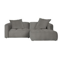 ECKSOFA in Flachgewebe Hellgrau  - Hellgrau/Schwarz, Lifestyle, Kunststoff/Textil (240/173cm) - Stylife