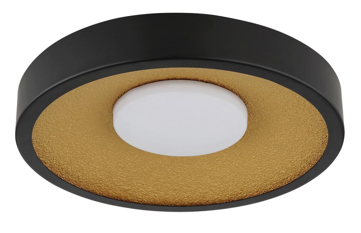 LED-DECKENLEUCHTE 40/8,7 cm   - Goldfarben/Schwarz, Design, Kunststoff/Metall (40/8,7cm) - Globo