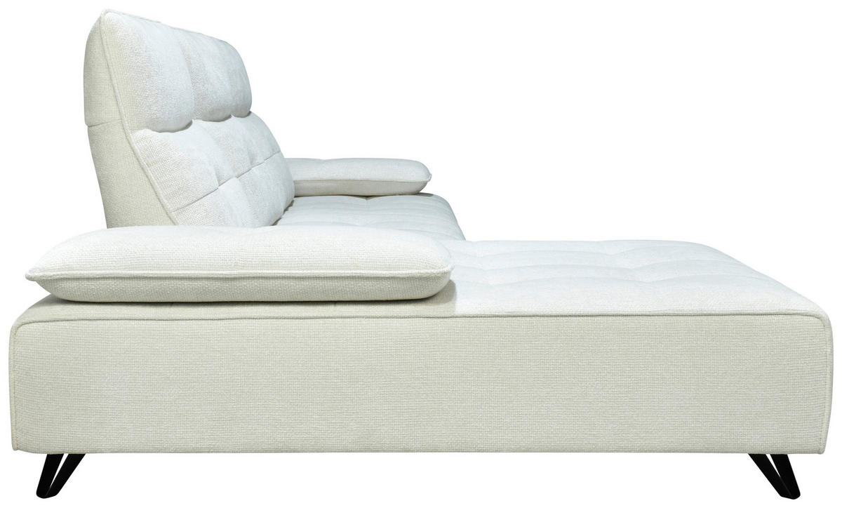 ECKSOFA Creme Chenille  - Creme/Schwarz, Design, Kunststoff/Textil (162/314cm) - Livetastic