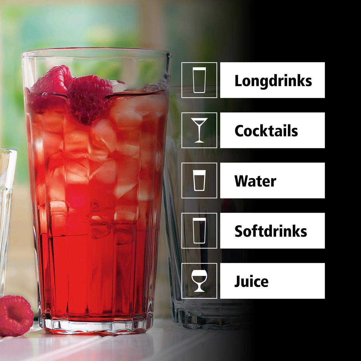 GLÄSERSET PANELED TUMBLERS  24-teilig  - Klar, Basics, Glas (9/17cm)