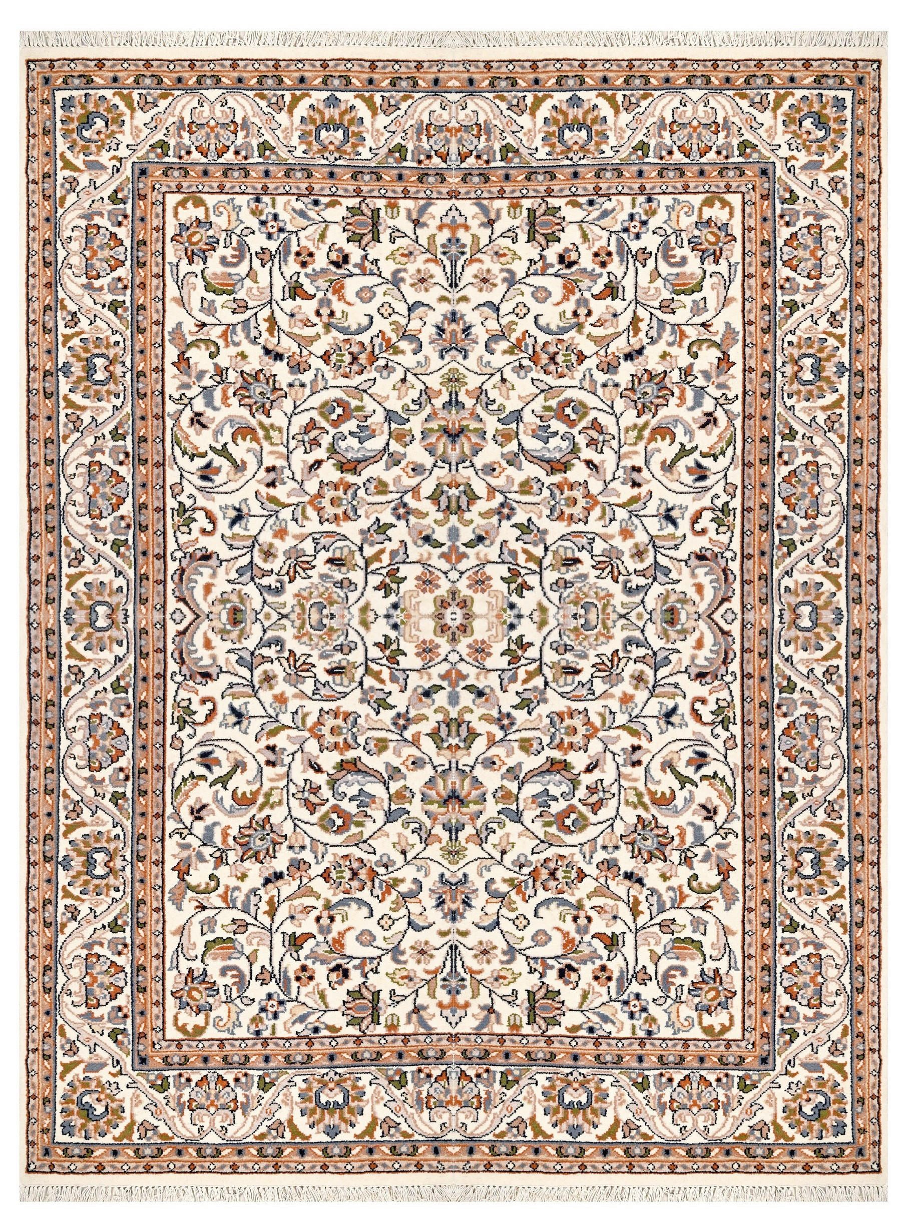 ORIENTTEPPICH  Wohnzimmer 90/160 cm Isfahan Cream Creme rechteckig  - Creme, LIFESTYLE, Textil (90/160cm) - Cazaris