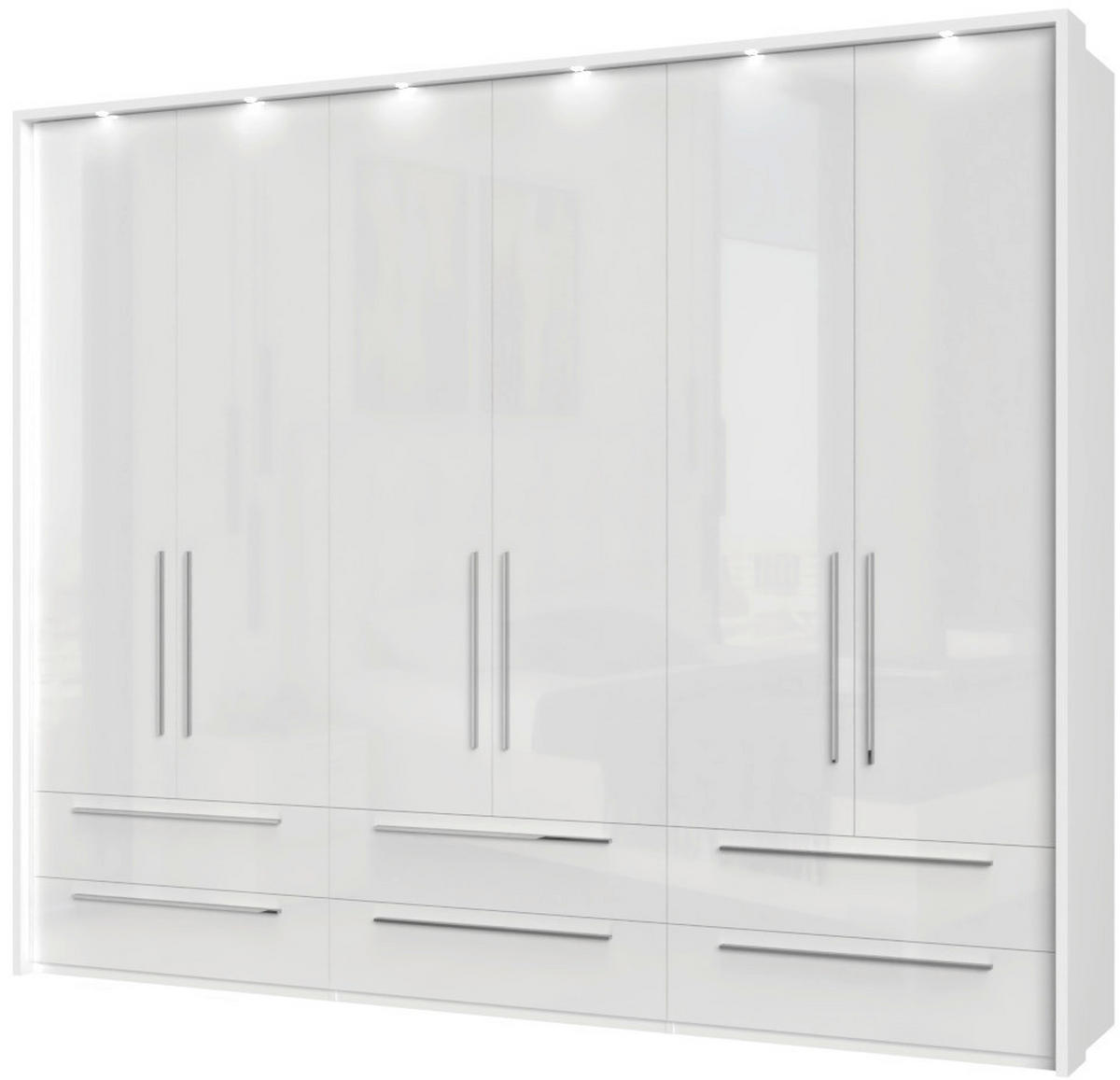 ORMAR SA KLASIČNIM VRATIMA bela, bela visoki sjaj  277/226/60 cm  - bela visoki sjaj/bela, Dizajnerski, pločasti materijal/plastika (277/226/60cm)