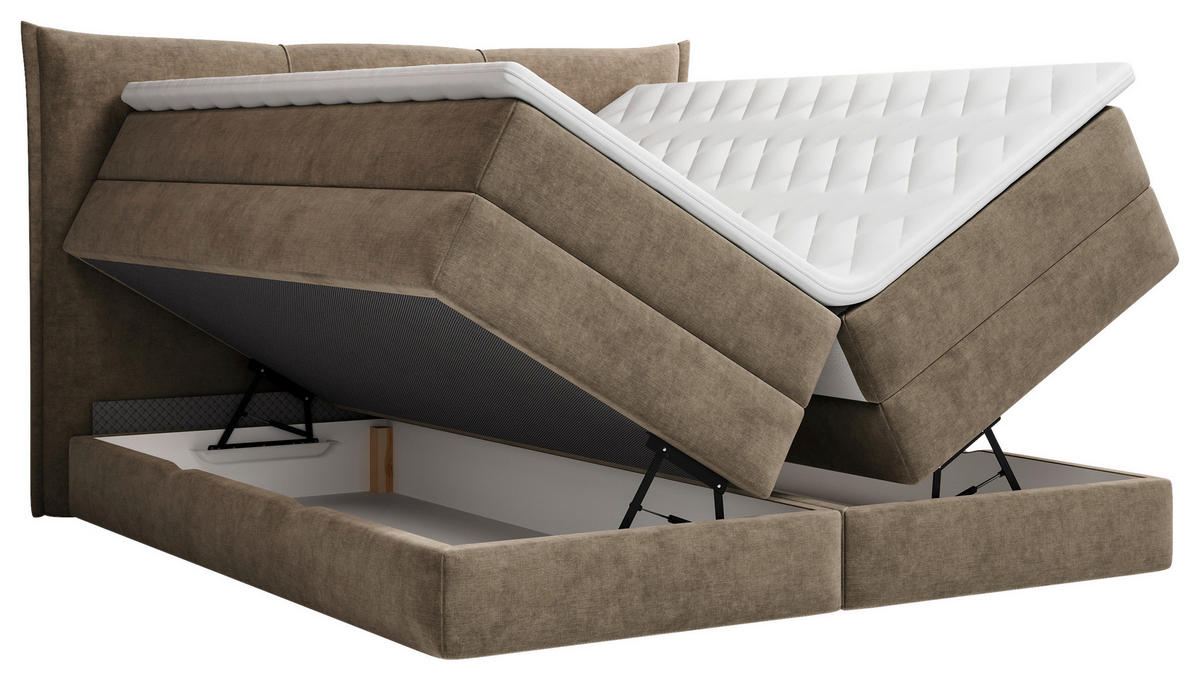 BOXSPRINGBETT 140/200 cm  Braun  - Schwarz/Braun, Modern, Holz/Holzwerkstoff (140/200cm) - MID.YOU