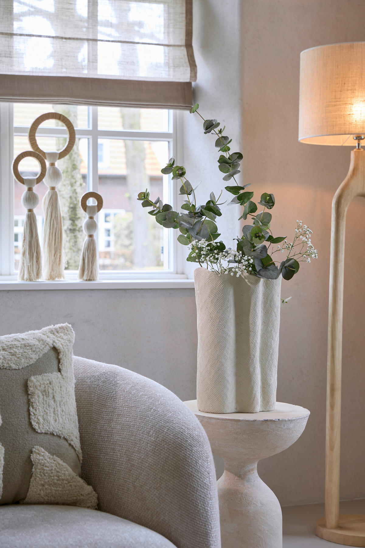 DEKOVASE  - Creme, Basics, Keramik (26/14/40cm) - Light & Living