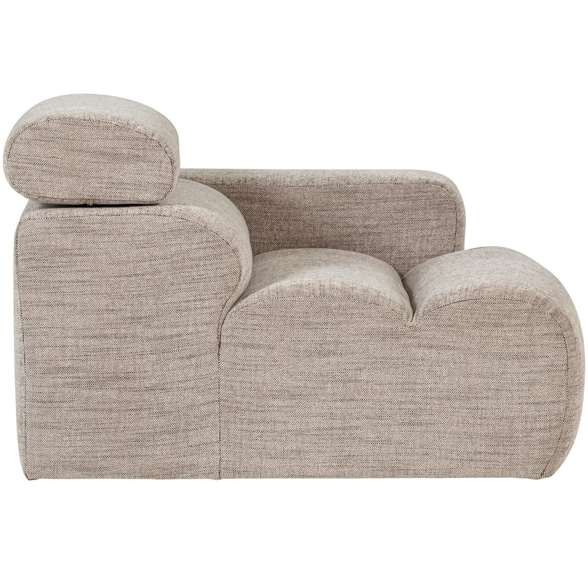 SOFAELEMENT Novi Webstoff Naturfarben  - Schwarz/Naturfarben, Design, Kunststoff/Textil (113/86/109cm) - Livetastic