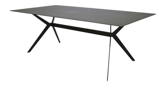 ESSTISCH in Metall, Keramik 180/90/75 cm - Schwarz/Grau, Design, Keramik/Metall (180/90/75cm) - Hom`in