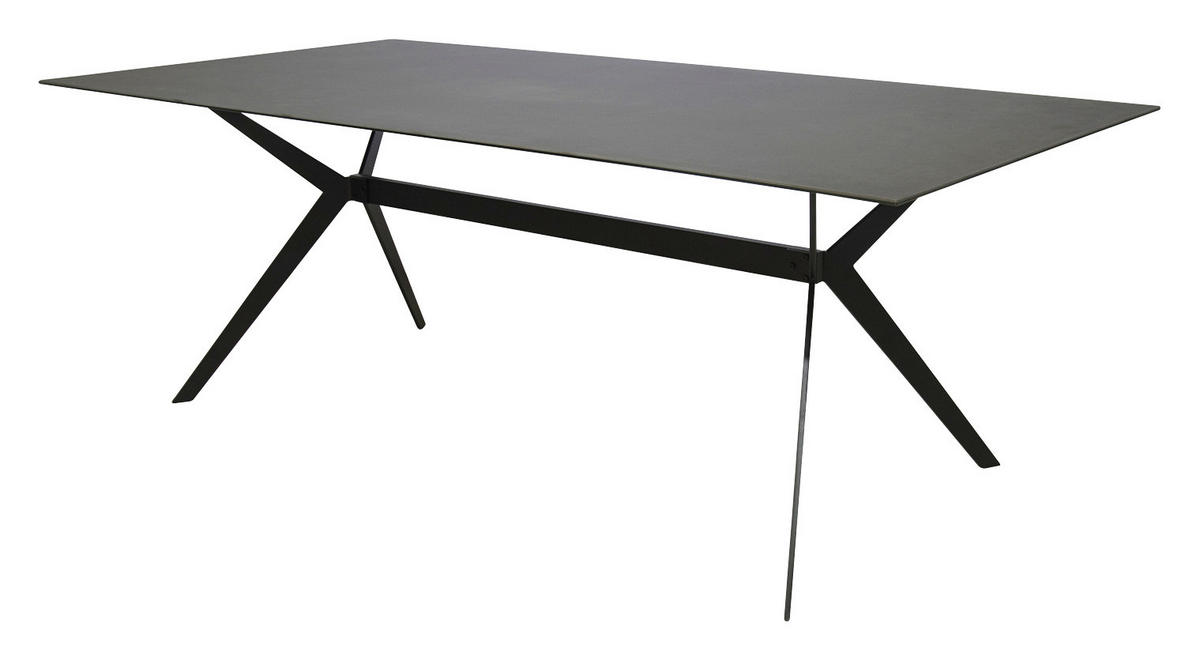 ESSTISCH in Metall, Keramik 180/90/75 cm  - Schwarz/Grau, Design, Keramik/Metall (180/90/75cm) - Hom`in