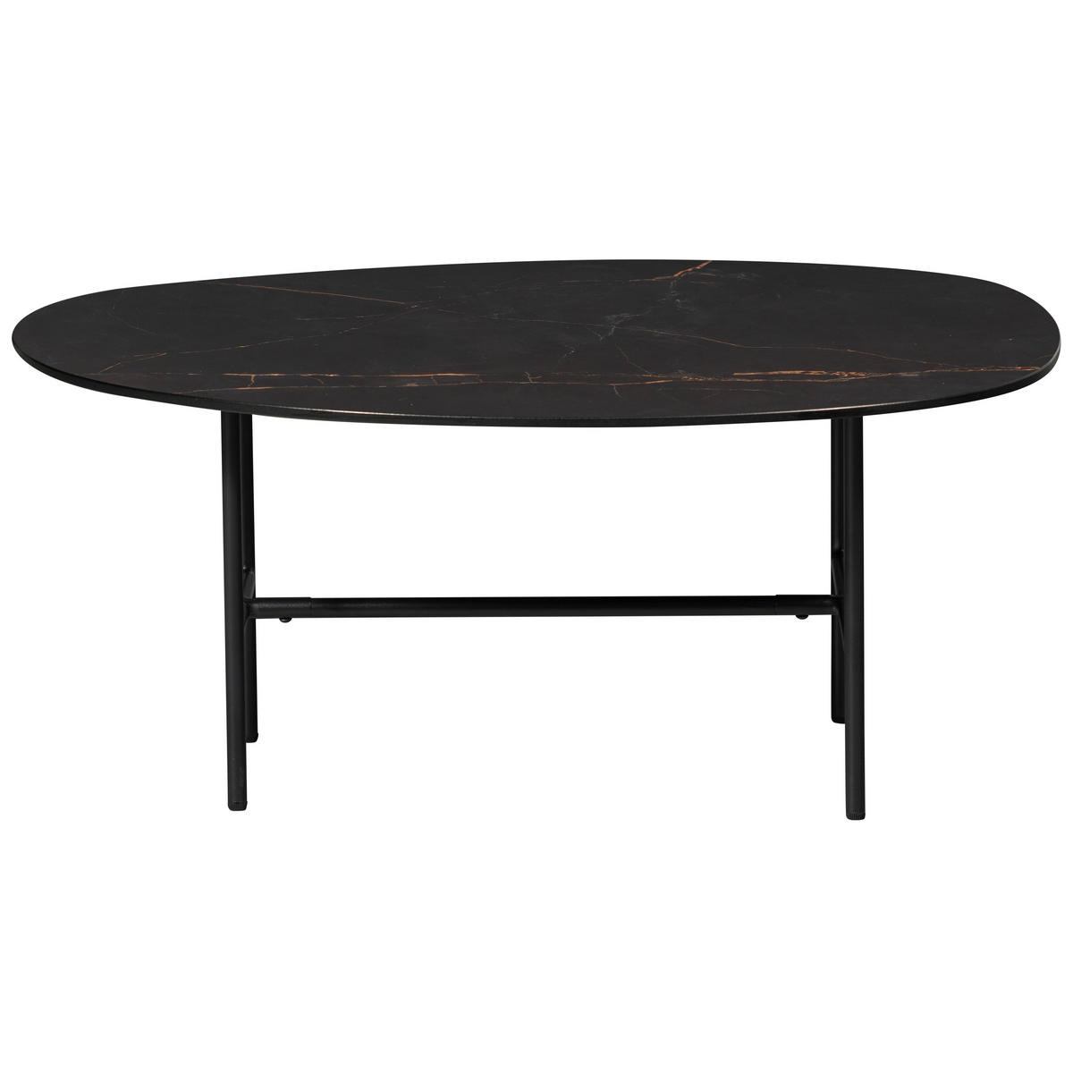 COUCHTISCH Vajen 80/60/34 cm organisch Schwarz  - Schwarz, Design, Keramik/Metall (80/60/34cm) - Livetastic