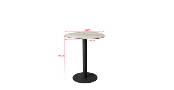 BARTISCH oval Schwarz, Taupe, Beige - Taupe/Beige, Design, Glas/Keramik (90/90/105cm) - Novel