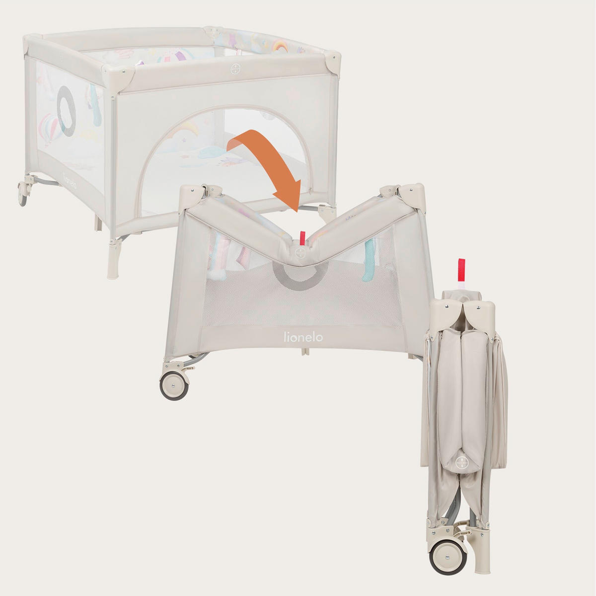 LAUFGITTER Mille Plus  100/100/77 cm  - Beige, Basics, Textil (100/100/77cm) - Lionelo