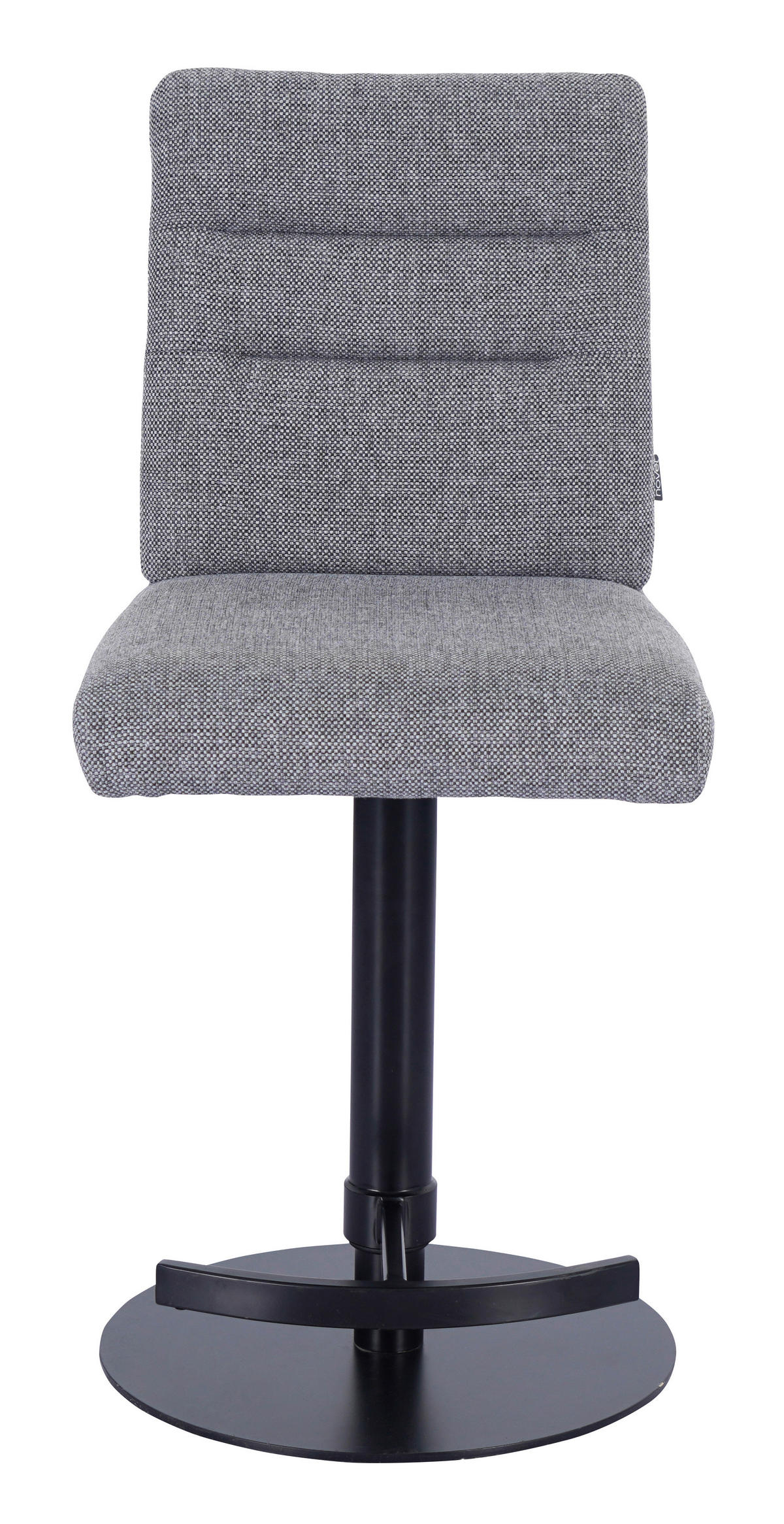 BARSKI STOL, siva  - barve nerjavečega jekla/siva, Design, kovina/tekstil (42/90-115/57cm) - Novel