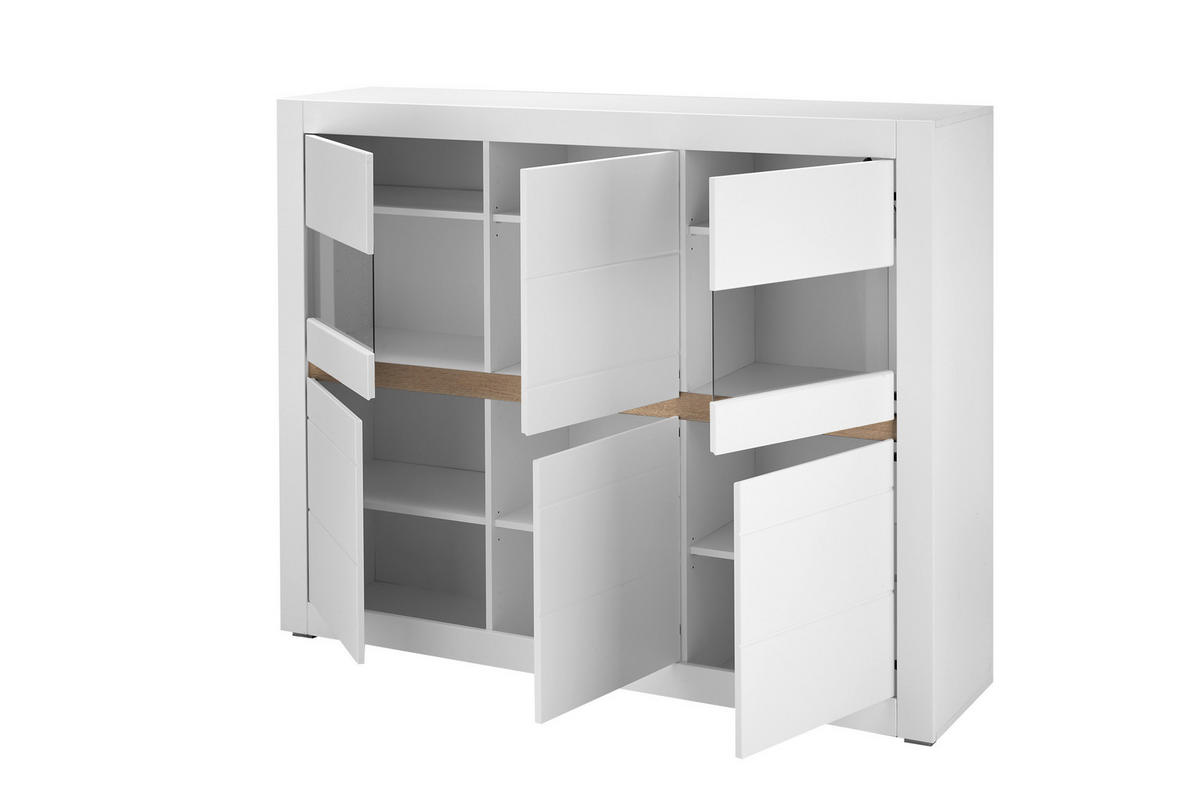 HIGHBOARD , 165/132/42 cm,  - Eichefarben/Silberfarben, Design, Holzwerkstoff/Kunststoff (165/132/42cm) - MID.YOU