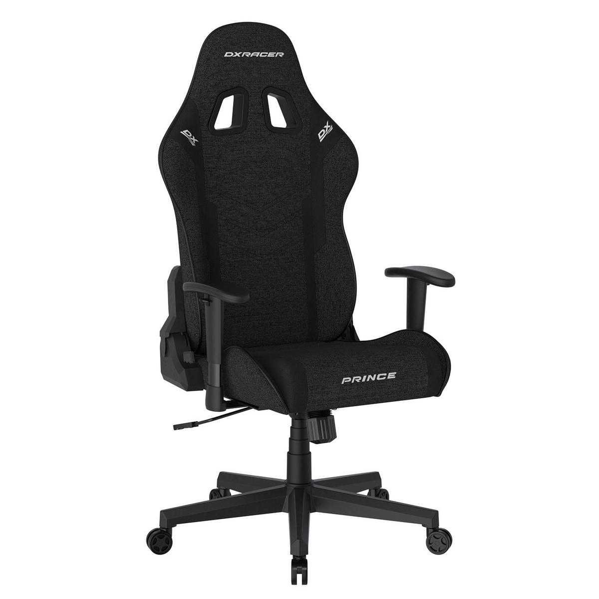GAMINGSTUHL Schwarz Textil   - Schwarz/Weiß, KONVENTIONELL, Kunststoff/Textil (70/132/70cm) - Dxracer