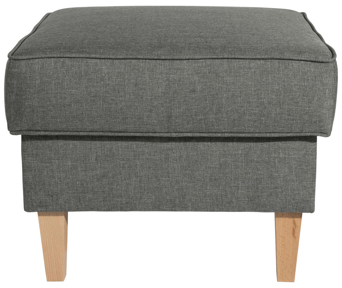 HOCKER in Textil Hellgrau  - Buchefarben/Hellgrau, Design, Holz/Textil (53/45/53cm) - Max Winzer