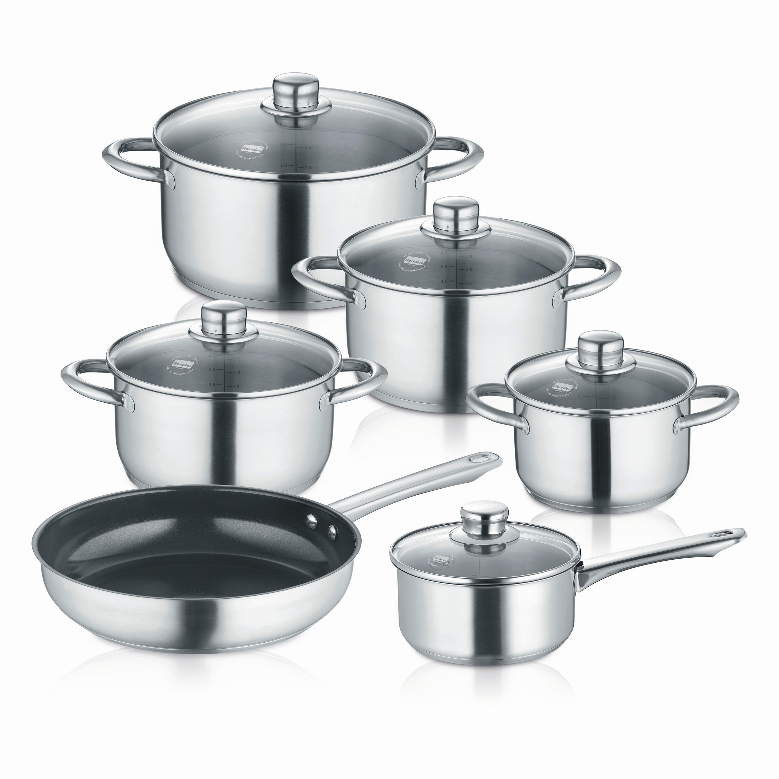 KOCHTOPFSET Lumina 6-teilig  - Edelstahlfarben, Basics, Metall (54,5/31/28,50cm) - Berndes