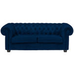 CHESTERFIELD-SOFA in Webstoff Blau  - Wengefarben/Blau, LIFESTYLE, Holz/Textil (206/76,5/96cm) - Landscape