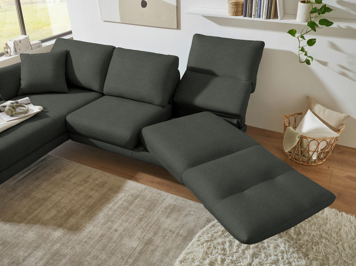 ECKSOFA  in Flachgewebe Grün  175-224/255-365 cm  - Schwarz/Grün, Design, Textil/Metall (175-224/255-365cm) - Dieter Knoll