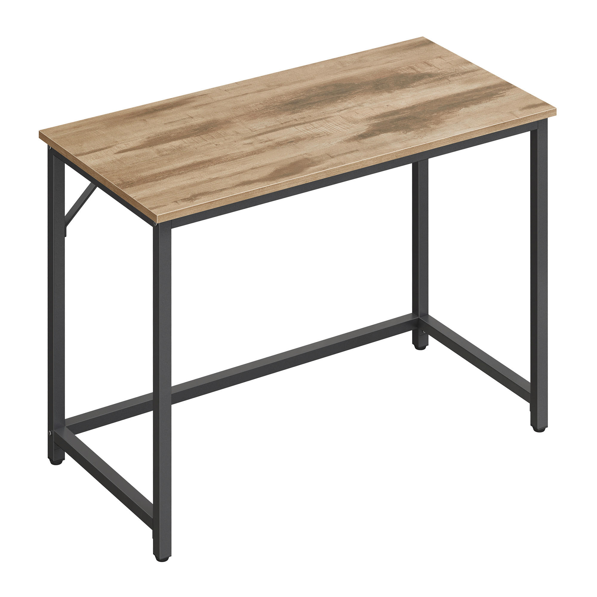 PC STÔL, hnedá, čierna, 100/50/76 cm - hnedá/čierna, Basics, kov/kompozitné drevo (100/50/76cm) - Boxxx